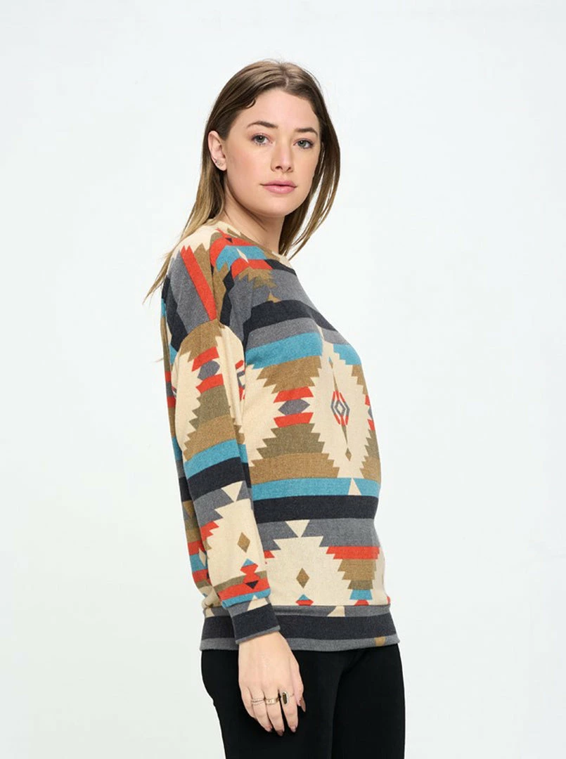 Jostar Tops MIR Round Nk Long Sleeve W/ Pocket Top-372MU-LRP1-K-W351