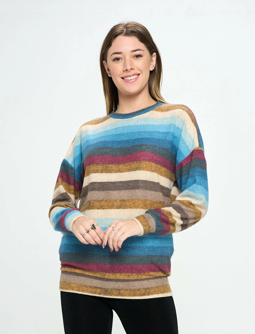 Jostar Terry Brushed Round Nk Long Sleeve W/ Pocket Top-372TB-LRP1-K-W352 Tops