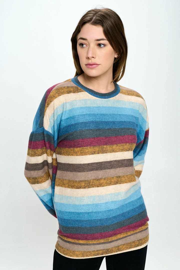 Jostar Terry Brushed Round Nk Long Sleeve W/ Pocket Top-372TB-LRP1-K-W352 Tops