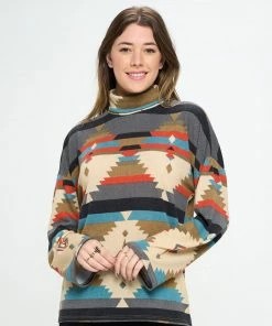 Jostar Mir Wide Sleeve Mock NK Top-373MU-LRP1-W351