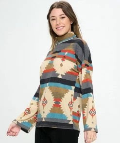 Jostar Mir Wide Sleeve Mock NK Top-373MU-LRP1-W351