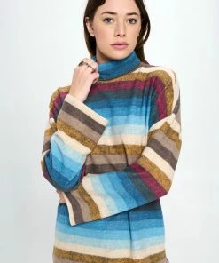 Jostar Tops Terry Brushed Wide Sleeve Mock NK Top-373TB-LRP1-W352