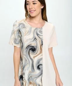 Jostar Short Sleeves HIT Contrast Short Sleeve Round NK Top-374HT-SRP1-C-W330