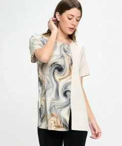 Jostar Short Sleeves HIT Contrast Short Sleeve Round NK Top-374HT-SRP1-C-W330