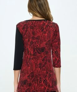 Jostar HIT Contrast V-Neck Tunic Top-380HT-QRP1-C-W344 Tops