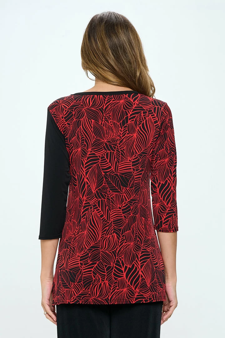 Jostar HIT Contrast V-Neck Tunic Top-380HT-QRP1-C-W344 Tops