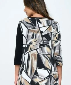 Jostar HIT Contrast V-Neck Tunic Top-380HT-QRP1-C-W357 Tops