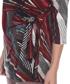 Jostar HIT Print Side Tie Tunic Quarter Sleeve-357HT-QP-W255 Quarter Sleeves
