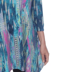 Jostar Women's HIT V-Neck Binding Top Half Sleeve Print-313HT-QRP1-W257 Quarter Sleeves