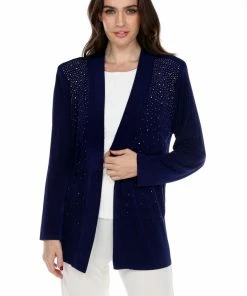 Jostar Women's Non Iron Drape Jacket Long Sleeve Rhinestones-400AY-LRS1-R-R079