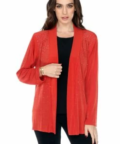 Jostar Women's Non Iron Drape Jacket Long Sleeve Rhinestones-400AY-LRS1-R-R079