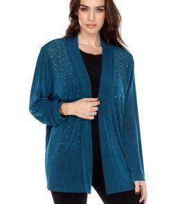 Jostar Women's Non Iron Drape Jacket Long Sleeve Rhinestones-400AY-LRS1-R-R079