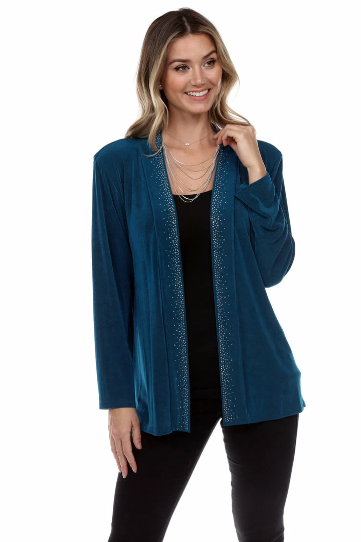 Jostar Women's Non Iron Drape Jacket Long Sleeve Rhinestones-400AY-LRS1-R-R080