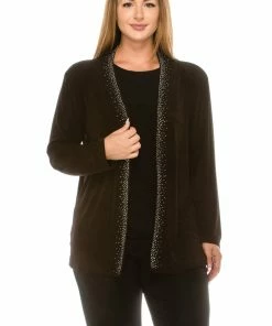 Jostar Women's Non Iron Drape Jacket Long Sleeve Rhinestones-400AY-LRS1-R-R080