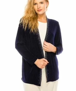 Jostar Women's Non Iron Drape Jacket Long Sleeve Rhinestones-400AY-LRS1-R-R080