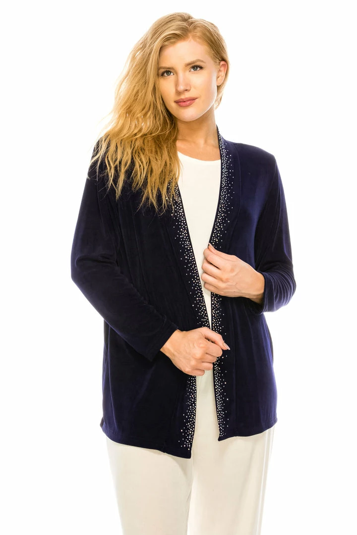 Jostar Women's Non Iron Drape Jacket Long Sleeve Rhinestones-400AY-LRS1-R-R080