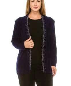 Jostar Women's Non Iron Drape Jacket Long Sleeve Rhinestones-400AY-LRS1-R-R080