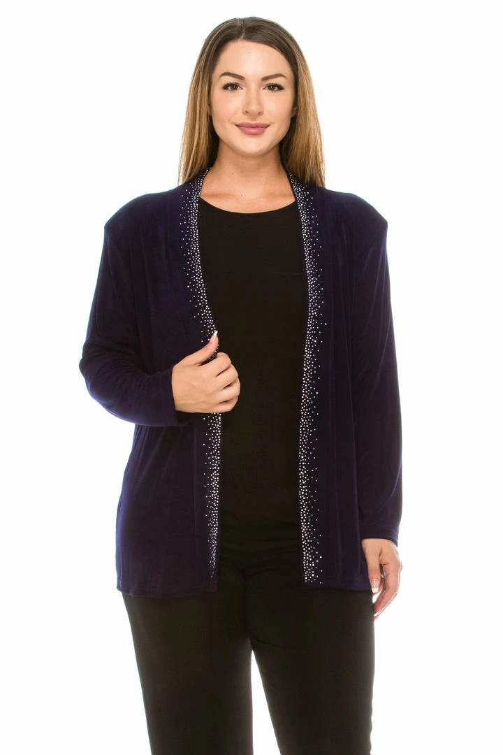 Jostar Women's Non Iron Drape Jacket Long Sleeve Rhinestones-400AY-LRS1-R-R080