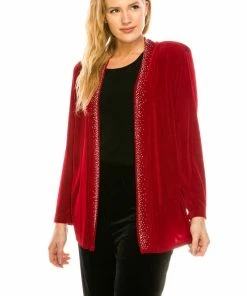 Jostar Women's Non Iron Drape Jacket Long Sleeve Rhinestones-400AY-LRS1-R-R080