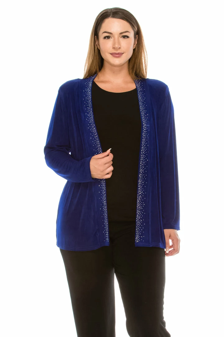 Jostar Women's Non Iron Drape Jacket Long Sleeve Rhinestones-400AY-LRS1-R-R080
