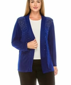 Jostar Women's Non Iron Drape Jacket Long Sleeve Rhinestones-400AY-LRS1-R-R079