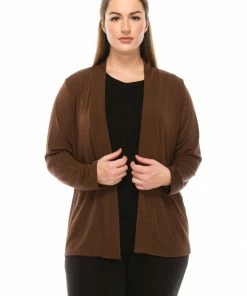 Jackets Jostar Women's Stretchy Drape Jacket Long Sleeve No Shoulder Pad Plus, 404BN-LX