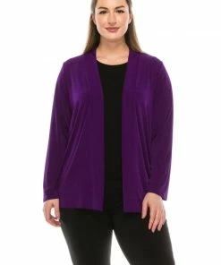 Jackets Jostar Women's Stretchy Drape Jacket Long Sleeve No Shoulder Pad Plus, 404BN-LX