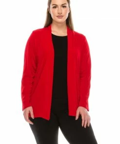 Jackets Jostar Women's Stretchy Drape Jacket Long Sleeve No Shoulder Pad Plus, 404BN-LX