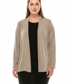 Jackets Jostar Women's Stretchy Drape Jacket Long Sleeve No Shoulder Pad Plus, 404BN-LX