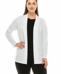 Jackets Jostar Women's Stretchy Drape Jacket Long Sleeve No Shoulder Pad Plus, 404BN-LX