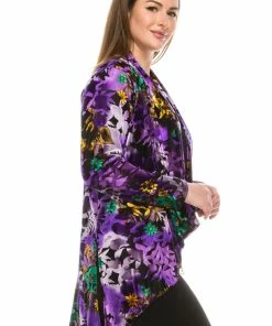 Jostar Women's Velvet Burnout Vegas Jacket Long Sleeve Plus, 424VB-LXP-B007 Jackets
