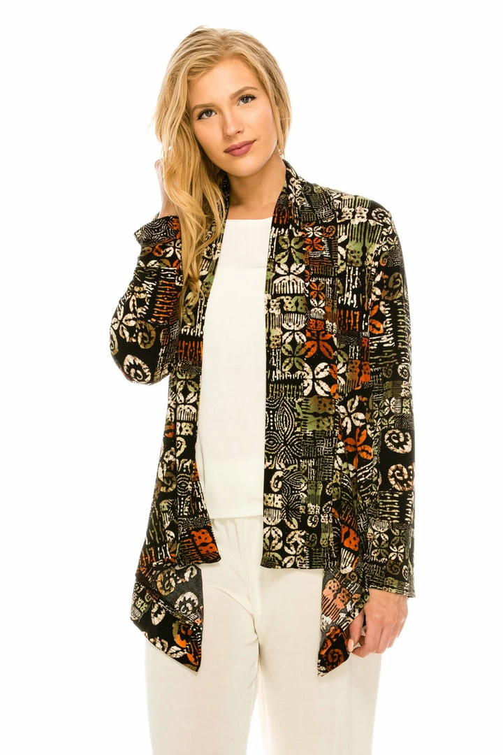 Jackets Jostar Women's Stretchy Print Mid Cut Jacket Long Sleeve Print, 428BN-LP-W167