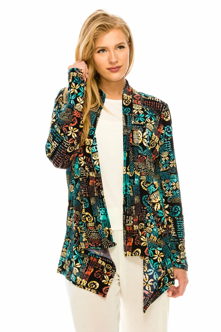 Jackets Jostar Women's Stretchy Print Mid Cut Jacket Long Sleeve Print, 428BN-LP-W167