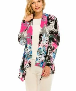 Jostar Women's Stretchy Print Mid Cut Jacket Long Sleeve Print Plus, 428BN-LXP-W169
