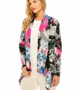 Jostar Women's Stretchy Print Mid Cut Jacket Long Sleeve Print Plus, 428BN-LXP-W169