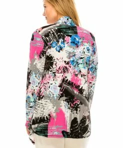 Jostar Women's Stretchy Print Mid Cut Jacket Long Sleeve Print Plus, 428BN-LXP-W169