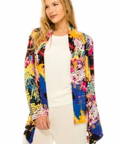 Jostar Women's Stretchy Print Mid Cut Jacket Long Sleeve Print Plus, 428BN-LXP-W169