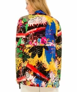 Jostar Women's Stretchy Print Mid Cut Jacket Long Sleeve Print Plus, 428BN-LXP-W169