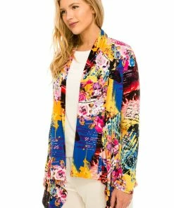 Jostar Women's Stretchy Print Mid Cut Jacket Long Sleeve Print Plus, 428BN-LXP-W169
