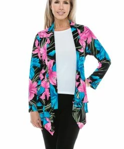 Jostar Women's Stretchy Print Mid Cut Jacket Long Sleeve Print, 428BN-LP-W683 Jackets