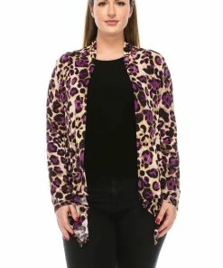 Jackets Jostar Women's Stretchy Print Mid Cut Jacket Long Sleeve Print Plus, 428BN-LXP-W088