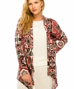 Jostar Women's Stretchy Print Mid Cut Jacket Long Sleeve Print Plus, 428BN-LXP-W166