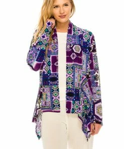 Jostar Women's Stretchy Print Mid Cut Jacket Long Sleeve Print Plus, 428BN-LXP-W166
