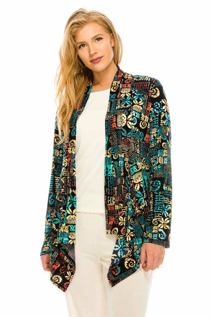 Jackets Jostar Women's Stretchy Print Mid Cut Jacket Long Sleeve Print Plus, 428BN-LXP-W167