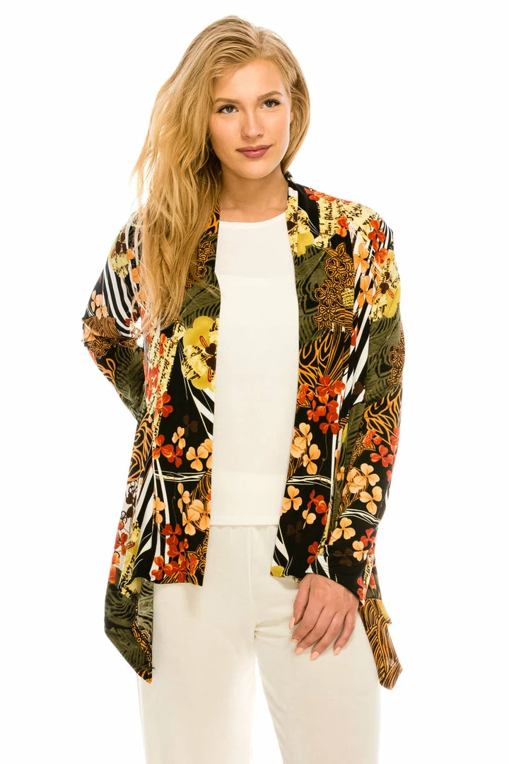 Jackets Jostar Women's Stretchy Print Mid Cut Jacket Long Sleeve Print Plus, 428BN-LXP-W168