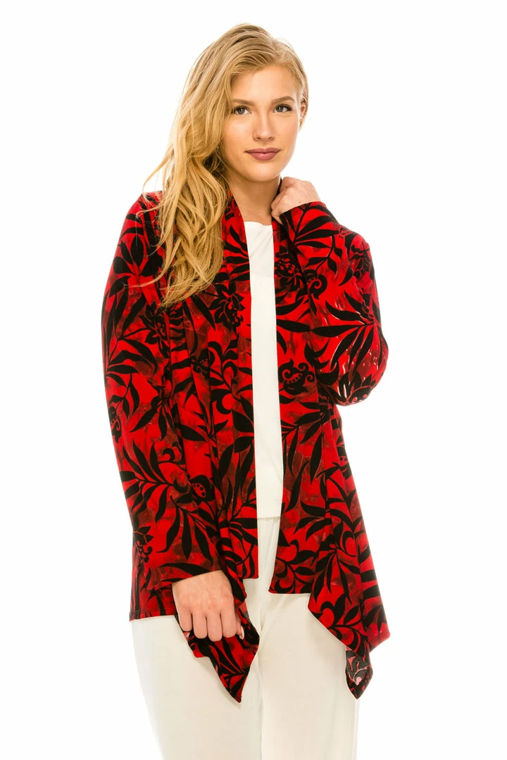 Jostar Women's Stretchy Print Mid Cut Jacket Long Sleeve Print Plus, 428BN-LXP-W173
