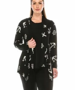 Jostar Women's Stretchy Print Mid Cut Jacket Long Sleeve Print Plus, 428BN-LXP-W981
