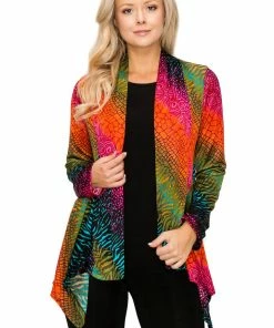 Jostar Women's Stretchy Print Mid Cut Jacket Long Sleeve Print Plus, 428BN-LXP-W981