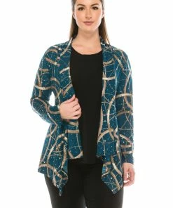 Jostar Jackets Glitter Mid Cut Jacket Long Sleeve Print Glitter-428GL-LRP1-G008