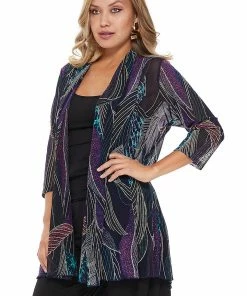 Plus Size Jostar Women's MR Princess Jacket Print Quarter Sleeves-472MR-QXP1-W234